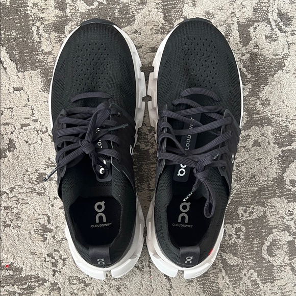 On Running Black and White Athletic Shoes - Picture 5 of 7